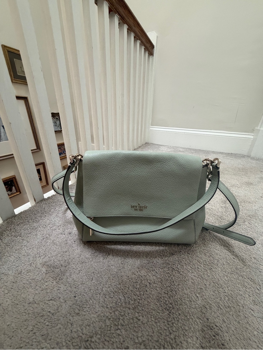 kate spade Pale Mint Green Pebbled Leather Crossbody Bag - Picture 2 of 2